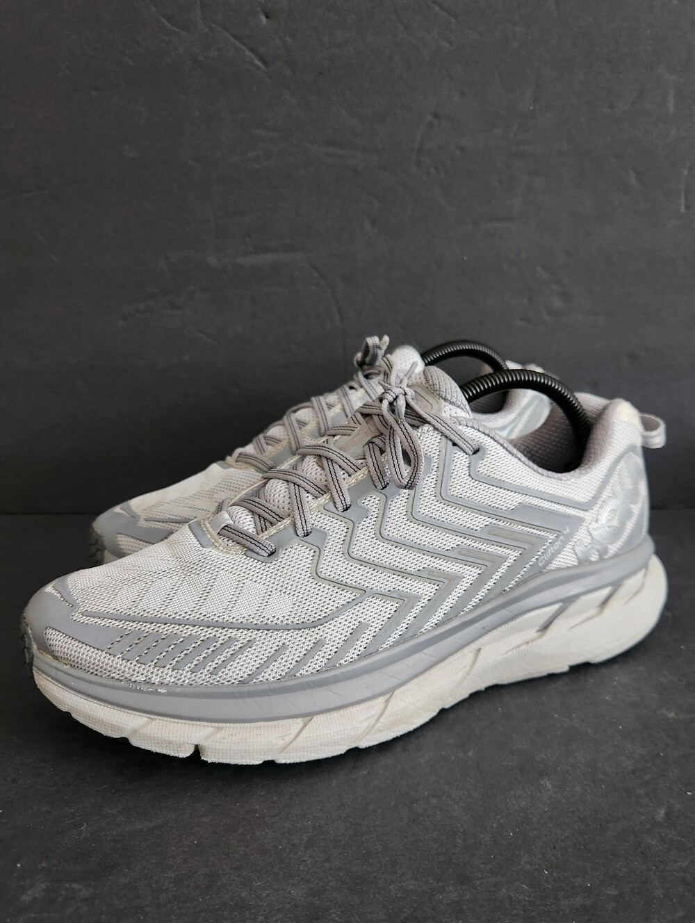 Hoka One One Clifton 4 Womens Size 9 Shoes Grey White Sneakers (No Insoles)